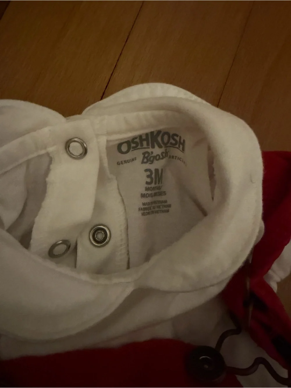 OshKosh B'gosh Red Corduroy Overall Dress with White Bodysuit for baby